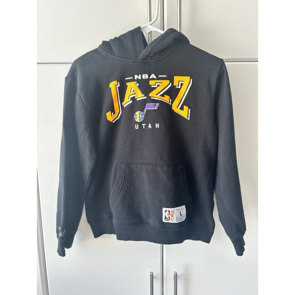 Mitchell & Ness Utah Jazz NBA Hoodie Black Youth Large Hardwood Classics L 14/16
